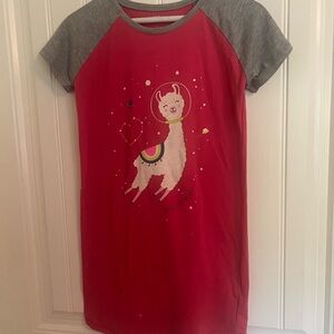 GAP Astronaut Llama Red and Gray T-Shirt Dress